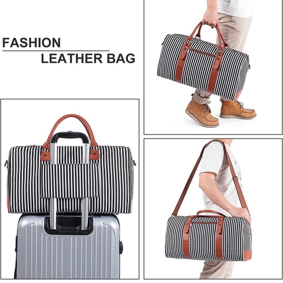 Oversized Travel Duffel Bag, Waterproof Leather Weekend bag Gym Sports bag - Picture 6 of 7